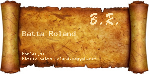 Batta Roland névjegykártya
